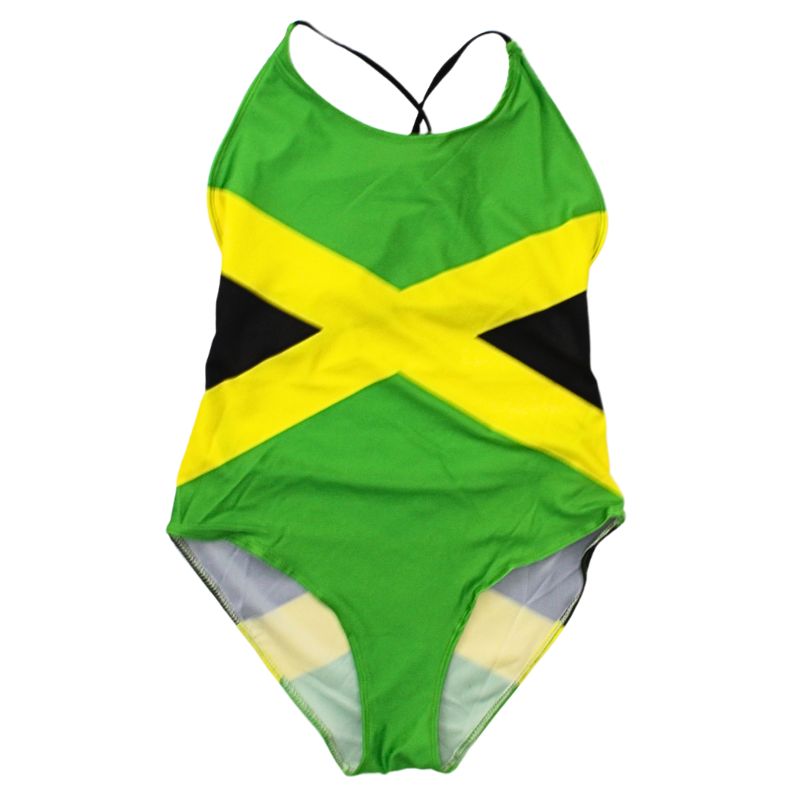 Ladies Jamaica Flag One Piece Swimsuit